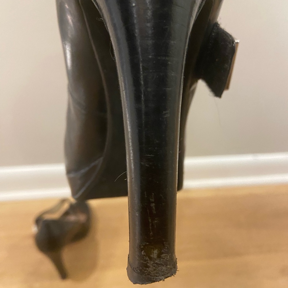 Michael Kors Black Patent Heels with Strap - Picture 6 of 8